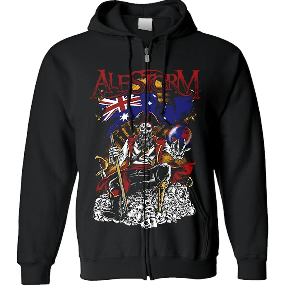 Alestorm Pirate Metal Drinking Crew Zip Up Hoodie