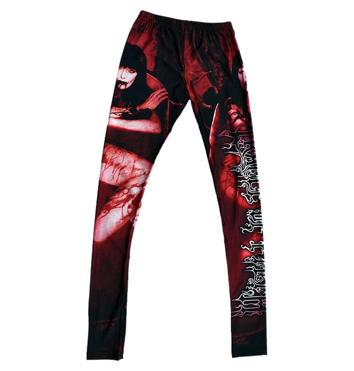 Women's Pants (Leggings) KILLSTAR X TWIN TEMPLE - Scarlet Flame Flares -  Black - KSRA009950 - Metalshop.us