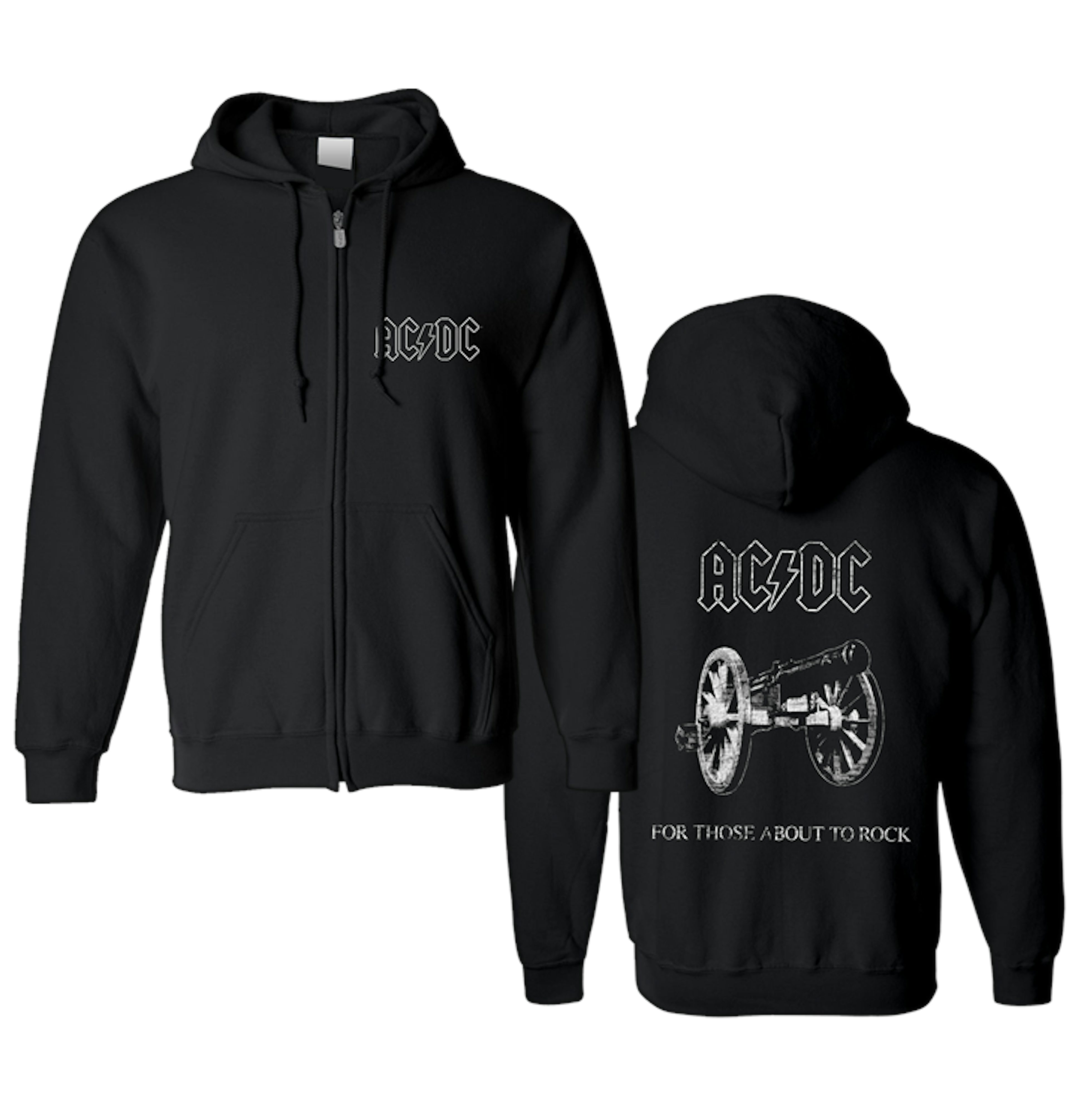 AC/DC - 'For Those About To Rock' Zip-Up Hoodie