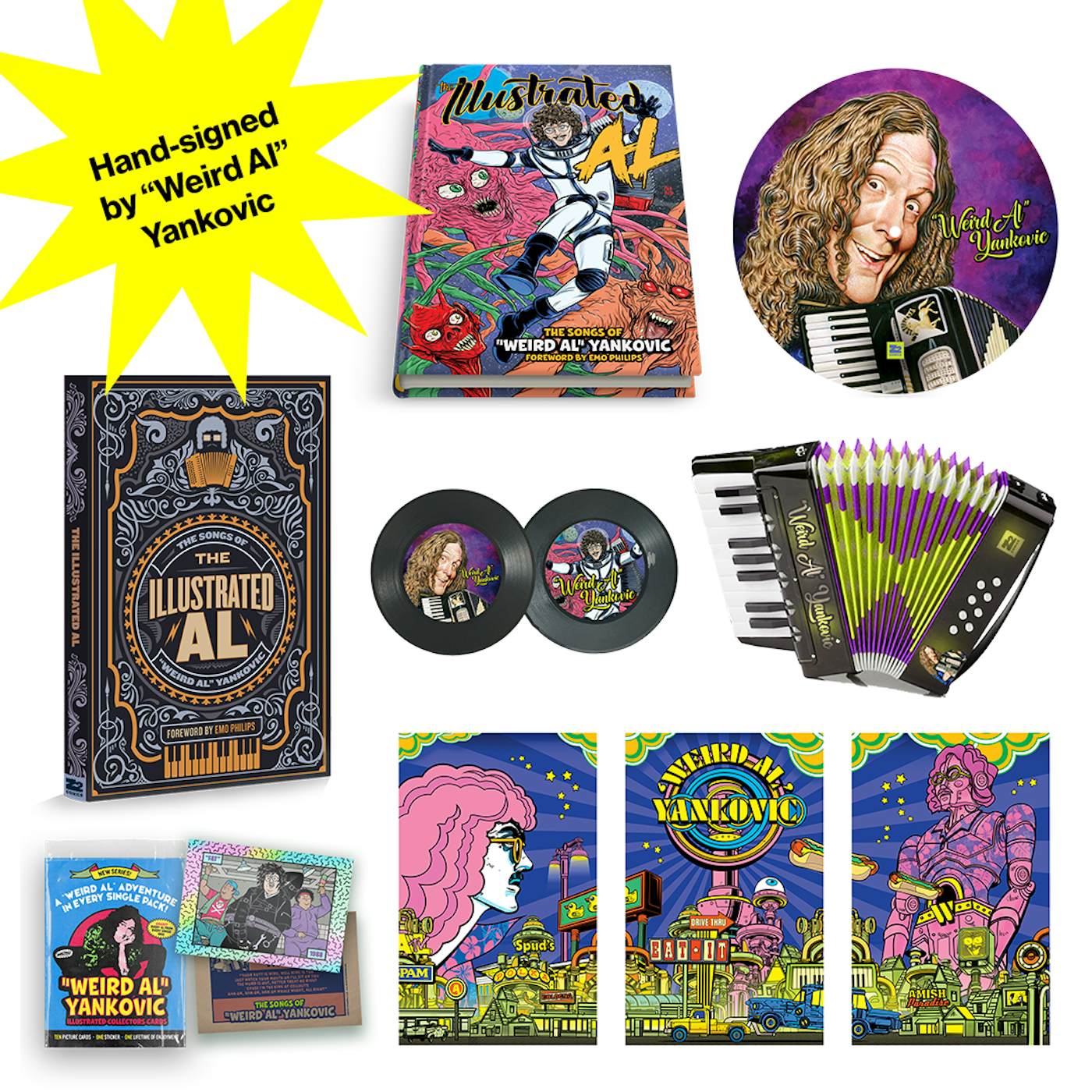The Illustrated Al: The Songs of “"Weird Al" Yankovic” Yankovic - SIGNED Super Deluxe Bundle
