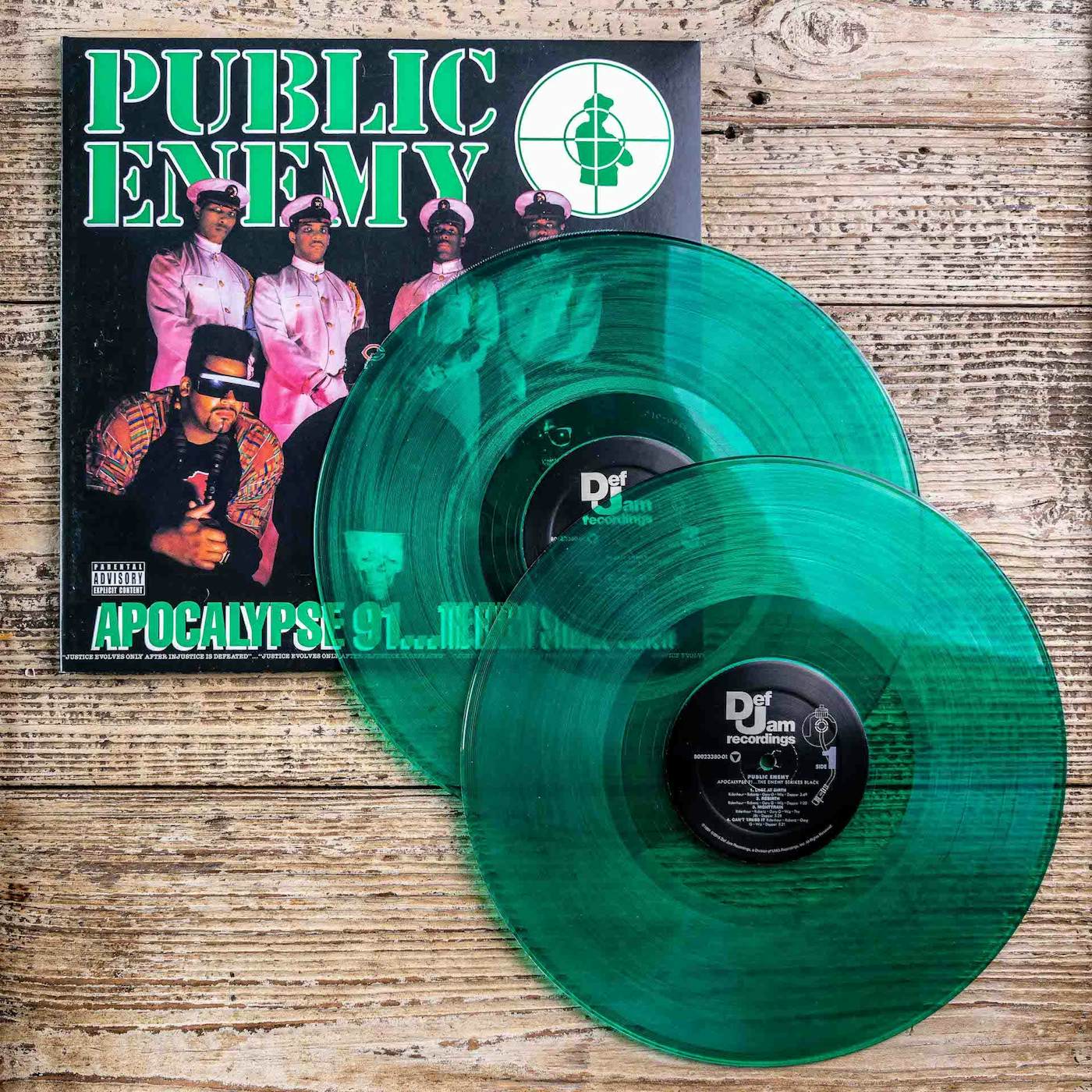 Public Enemy - 'Apocalypse 91: The Enemy Strikes Black' LP on Limited Edition Translucent Green Vinyl + Softcover Book