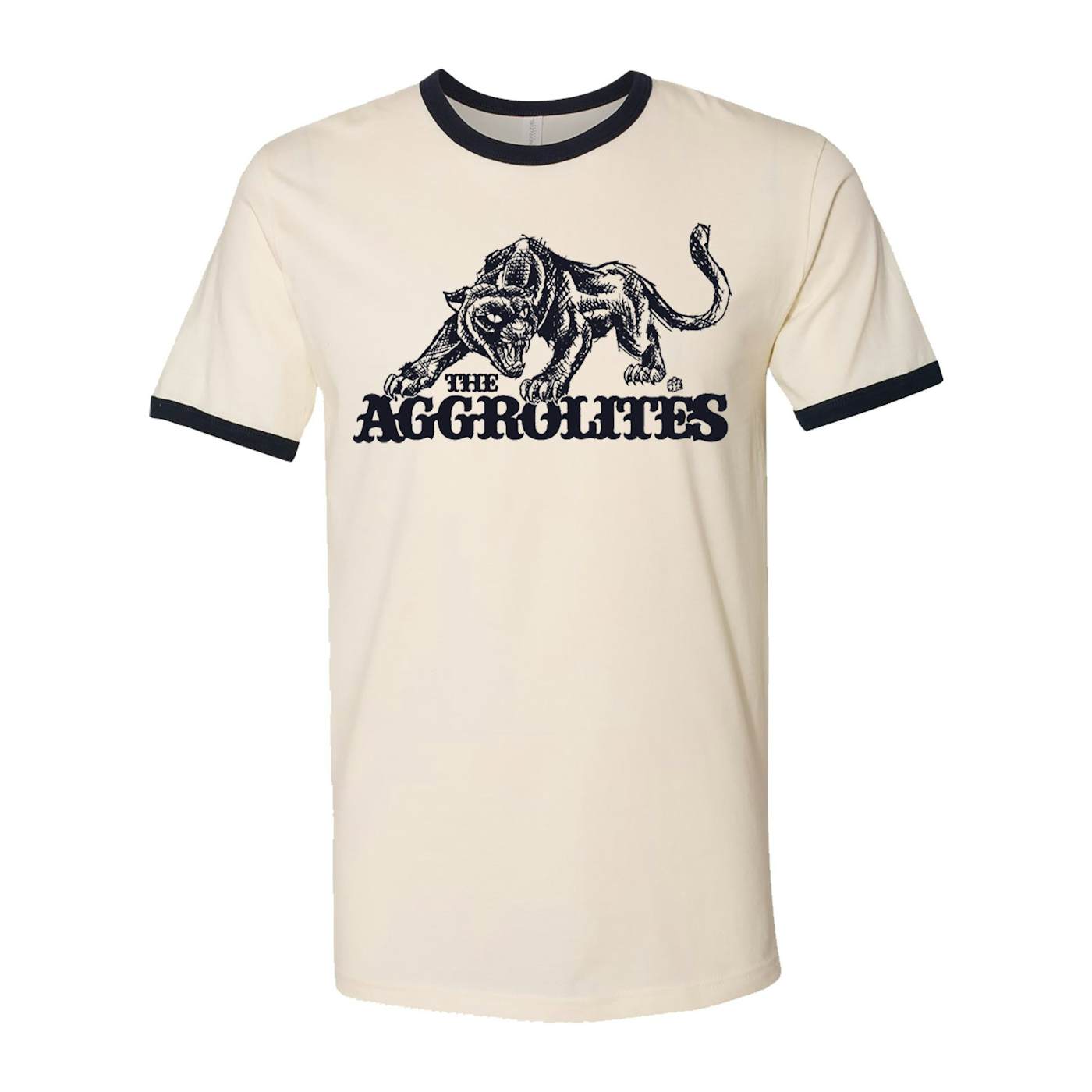 The Aggrolites - Aggropanther - Natural & Navy Blue Ringer - T-Shirt