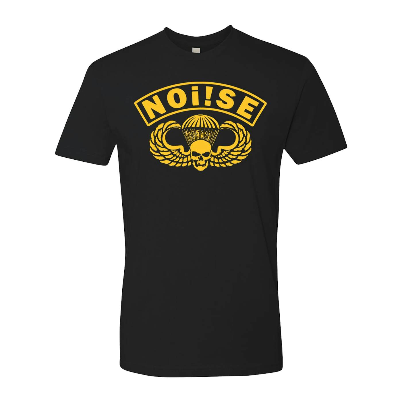NOi!SE - Parachute Logo - Yellow on Black - T-Shirt