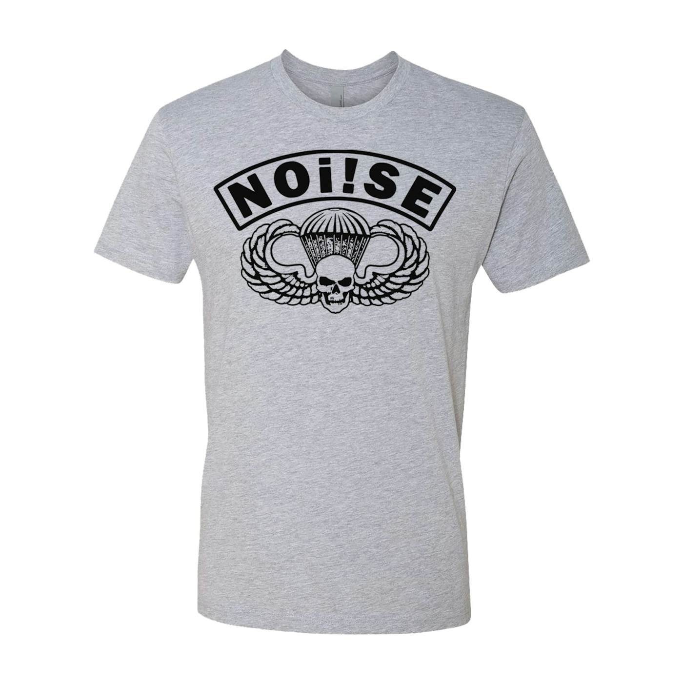 NOi!SE - Parachute Logo - Black on Grey - T-Shirt