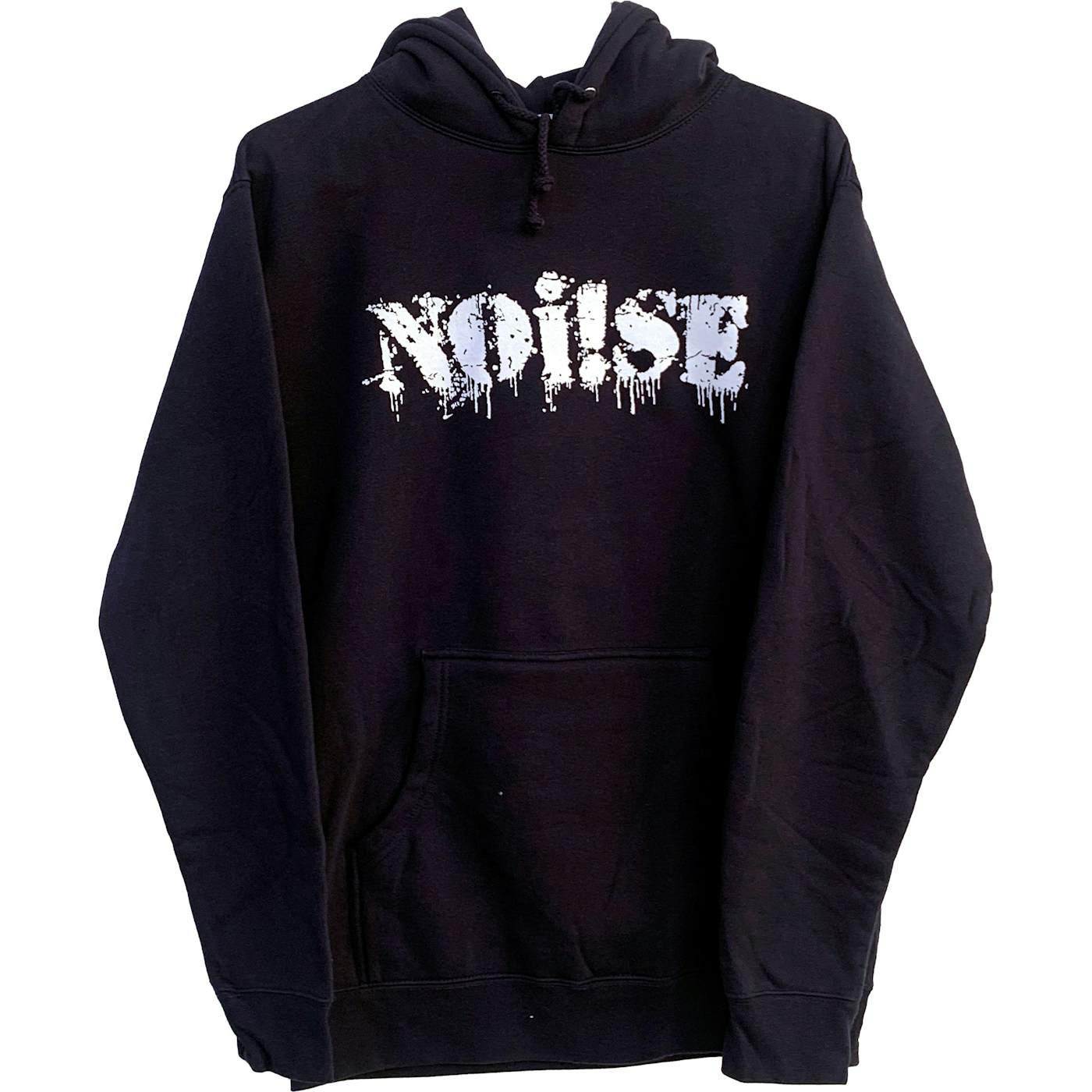 NOi!SE - Logo - White On Navy Blue - Hooded Sweatshirt