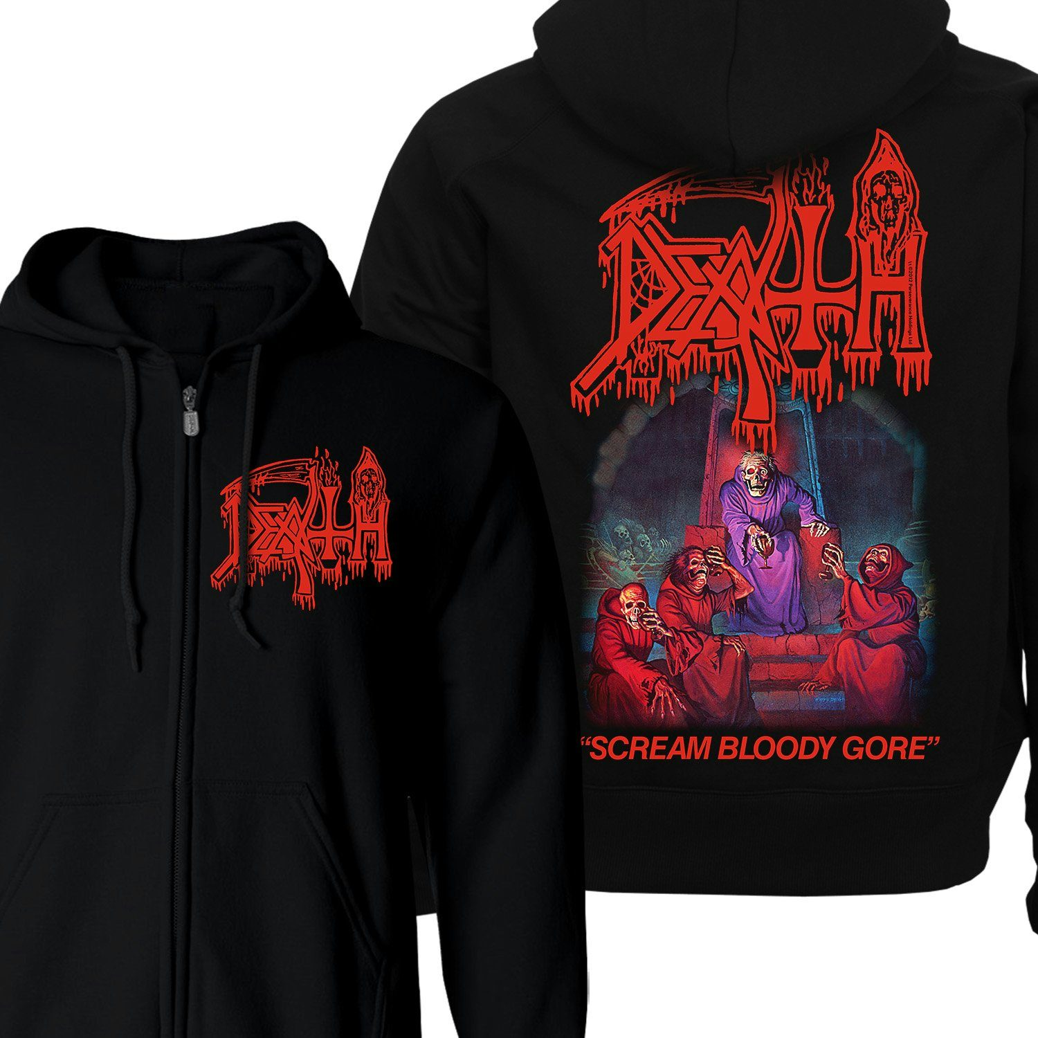 Death scream clearance bloody gore hoodie