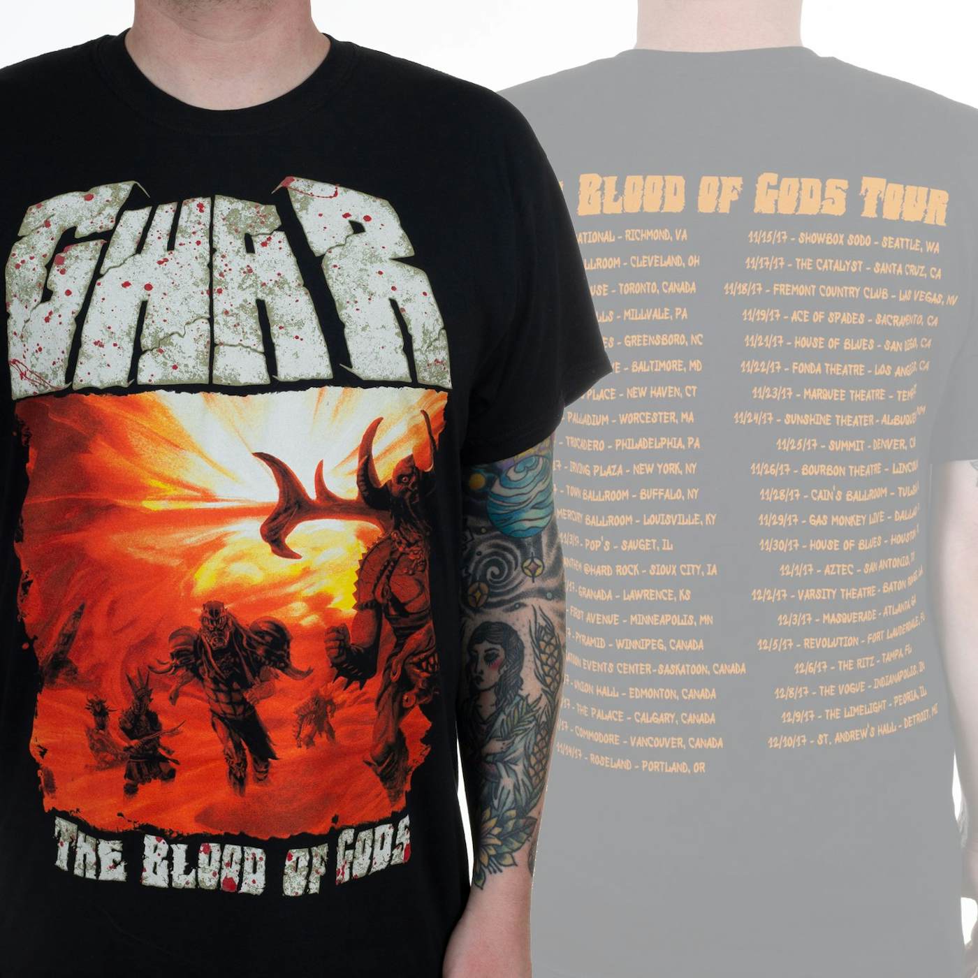 frynser Reklame Bukser Gwar "The Blood Of Gods Tour" T-Shirt