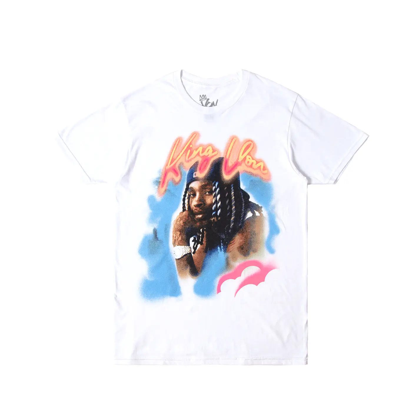 King Von KV AIRBRUSHED TEE WHITE