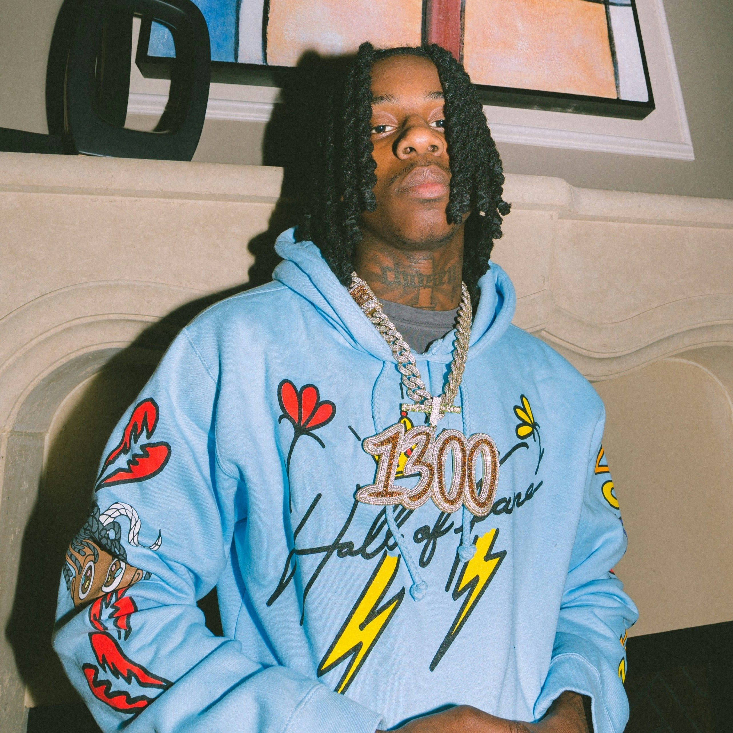 Polo g the goat hoodie in light blue new arrivals