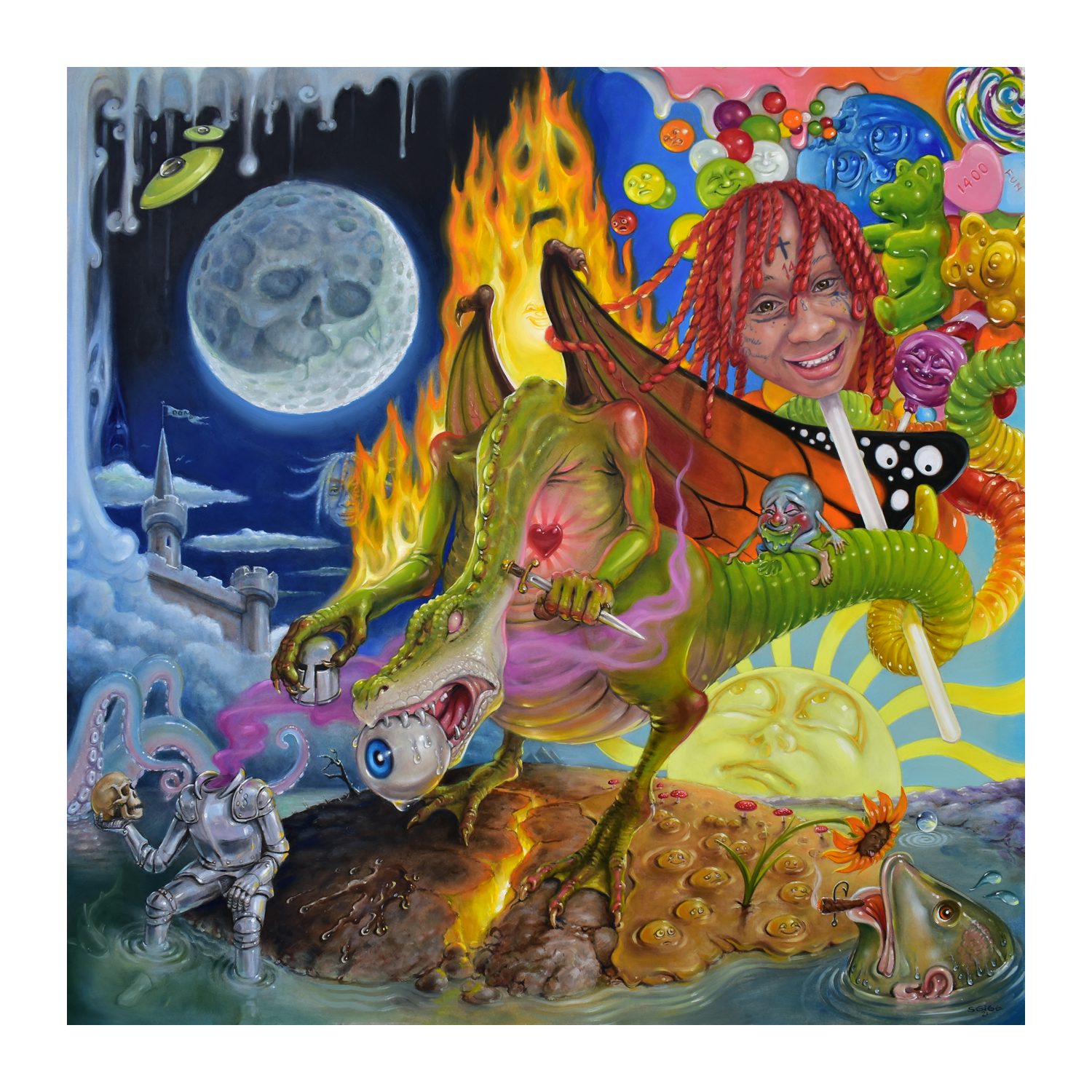 ナチュラルネイビー Trippie Redd - Trip at Knight Album Cover Wall