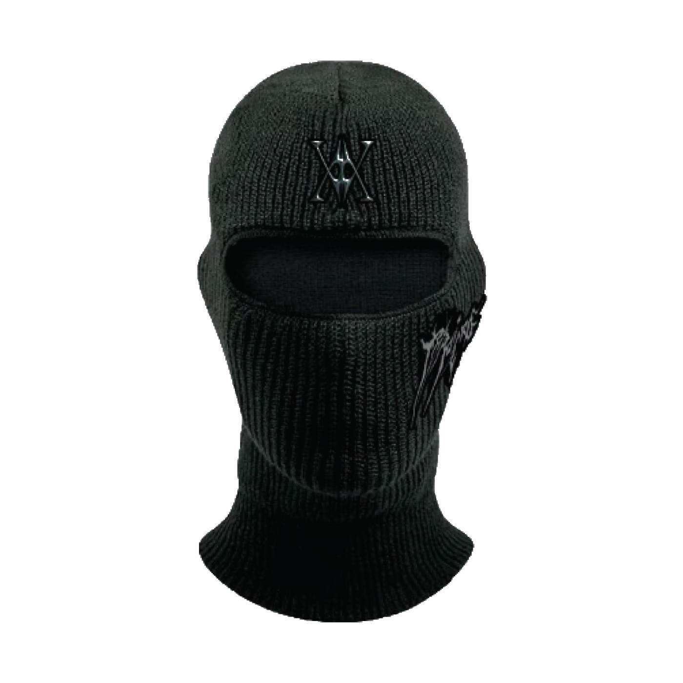 Black Vlone Embroidery 3 Holes Ski Mask - Black