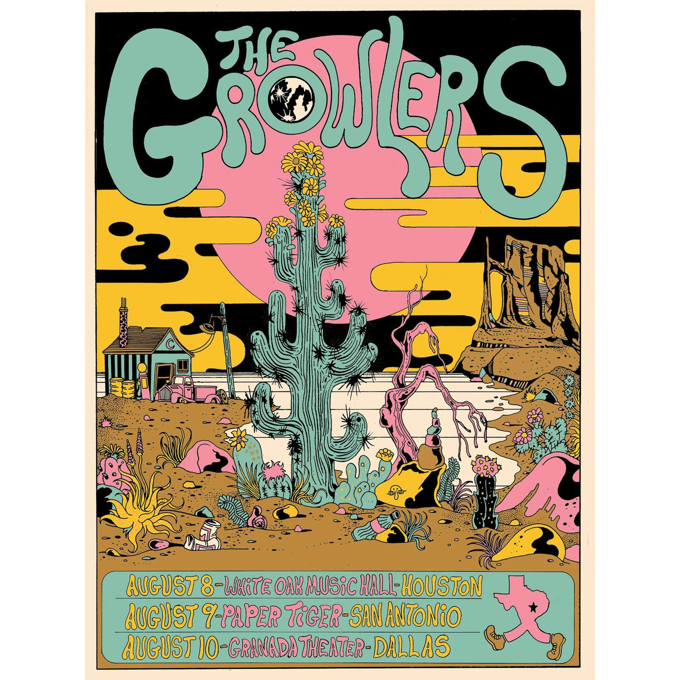 The Growlers Second / Limited Edition 8/8 + 8/9 + 8/10/2019 Texas Poster
