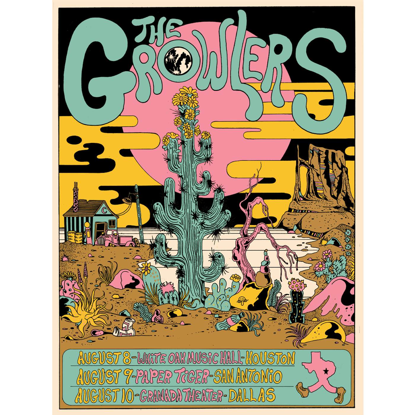 The Growlers Second / Limited Edition 8/8 + 8/9 + 8/10/2019 Texas Poster