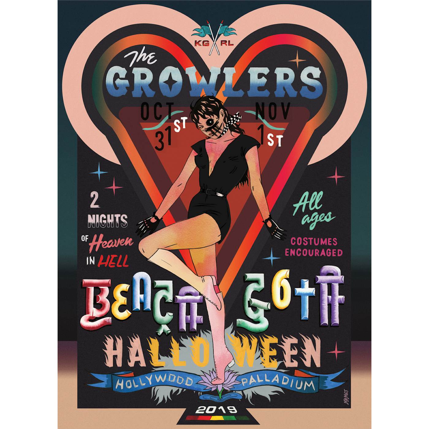 The Growlers Limited Edition Beach Goth 2019 Hollywood, CA Poster