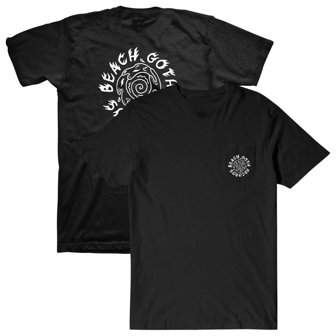 The Growlers Beach Goth Records Spiral Pocket T-Shirt