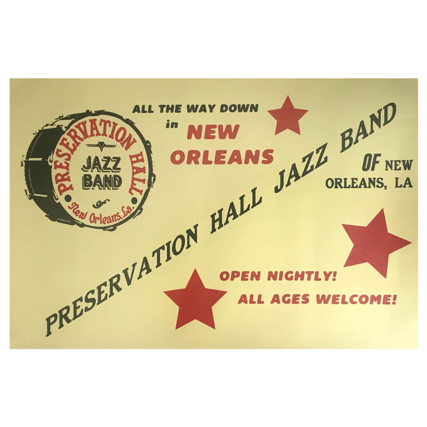Preservation Hall Jazz Band Yellow/Red Poster