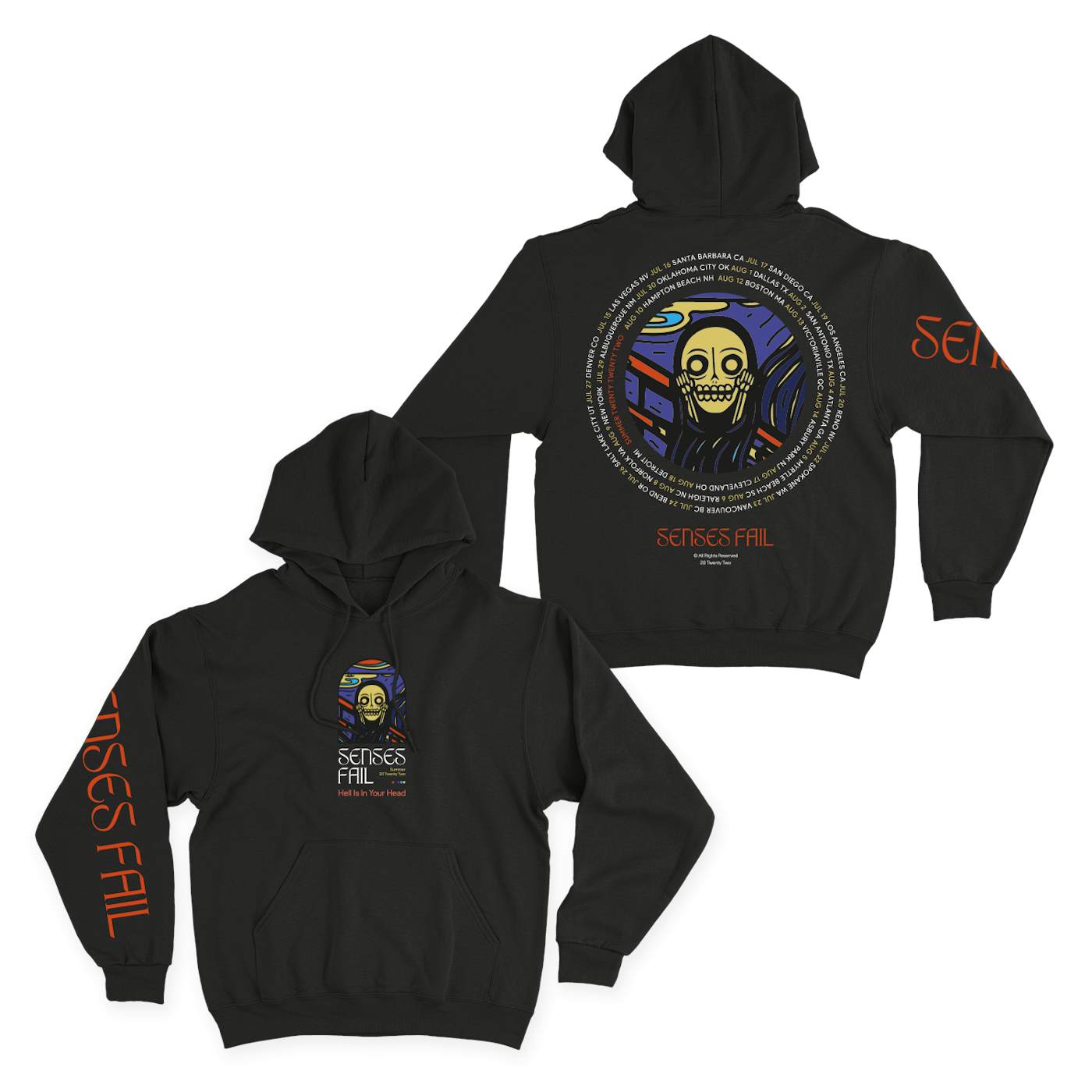 Senses Fail Hell Is In Your Head Black Tour Hoodie