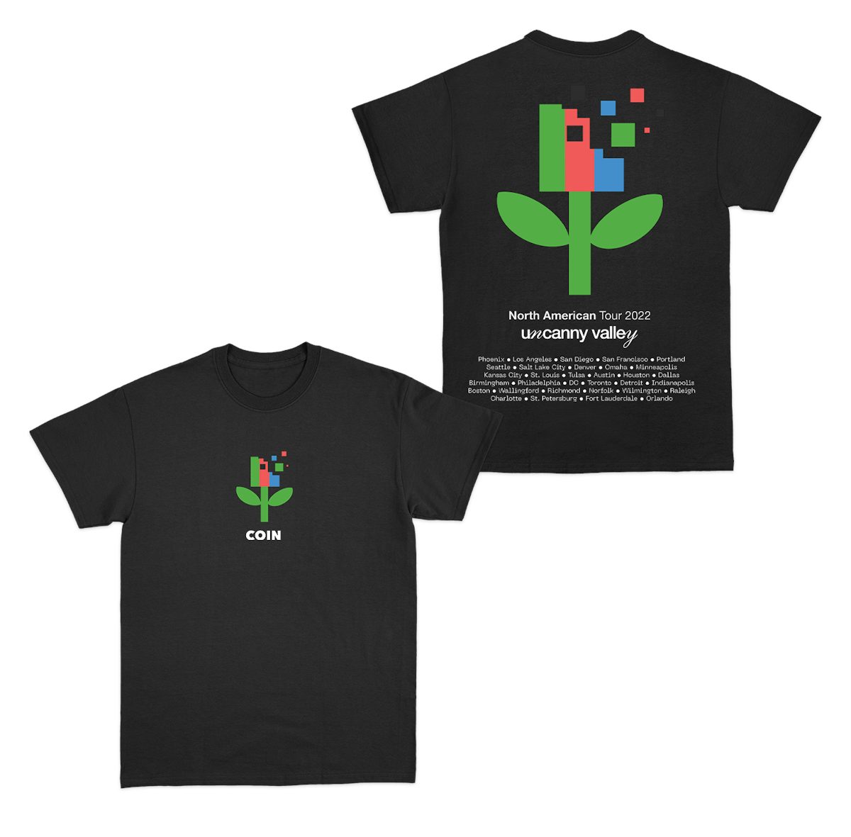 COIN Uncanny Valley Black Tour TShirt