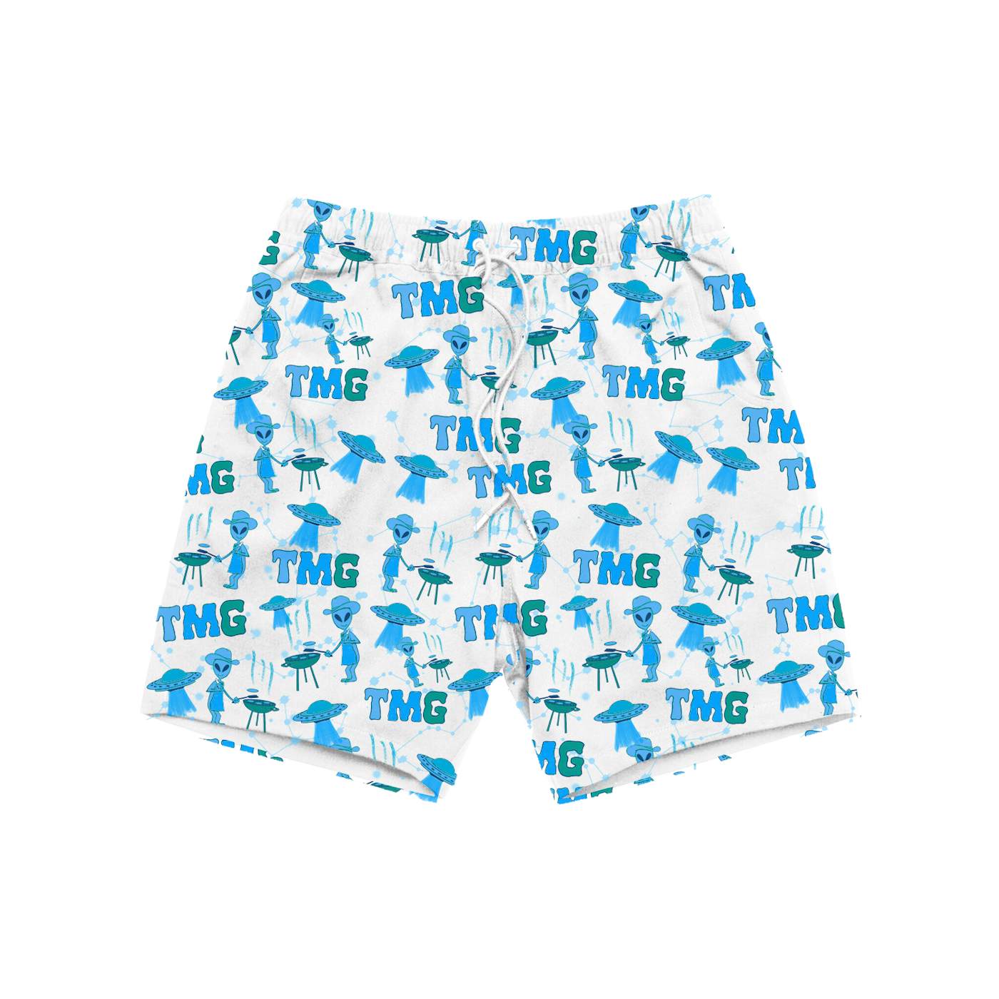 Tiny Meat Gang TMG Hawaiian White Shorts