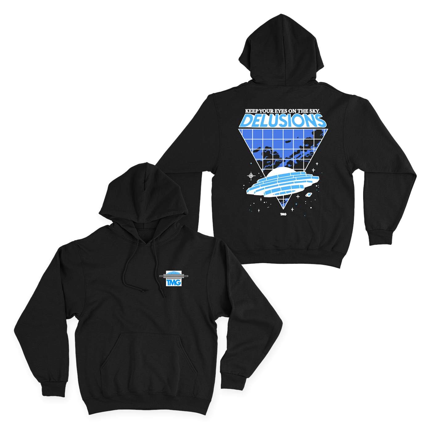 Tiny Meat Gang Delusions Expansion Black Hoodie (Blue Print)