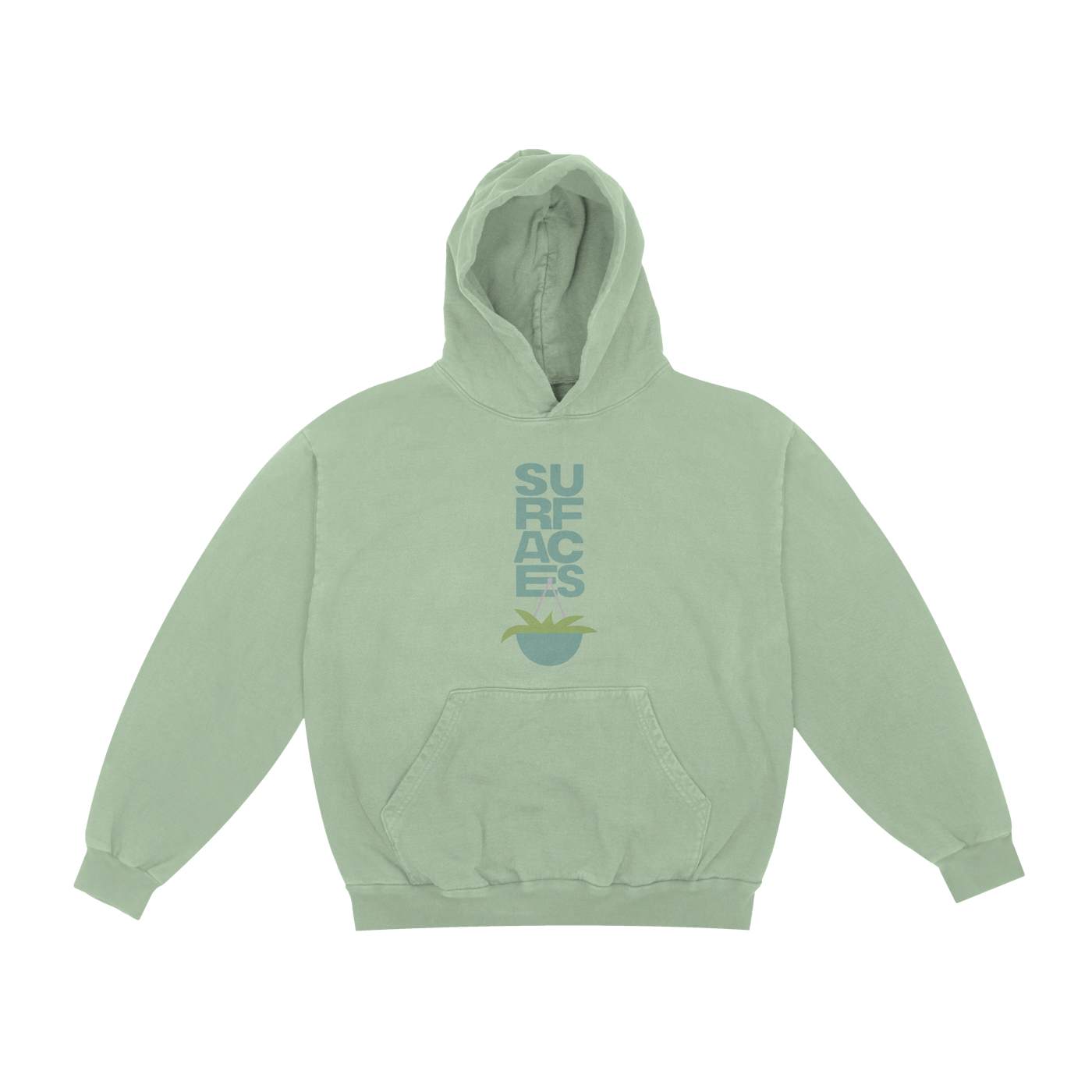 Surfaces Where The Light Is Oil Green Hoodie