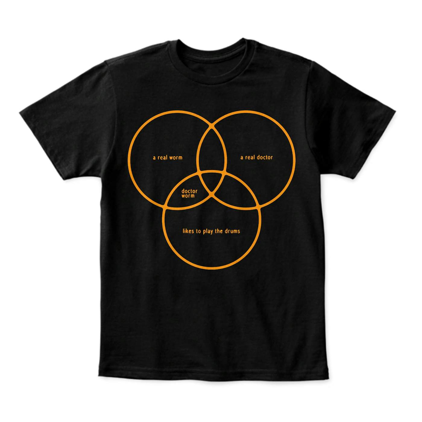 They Might Be Giants Dr. Worm T-Shirt Black + Orange (Unisex)