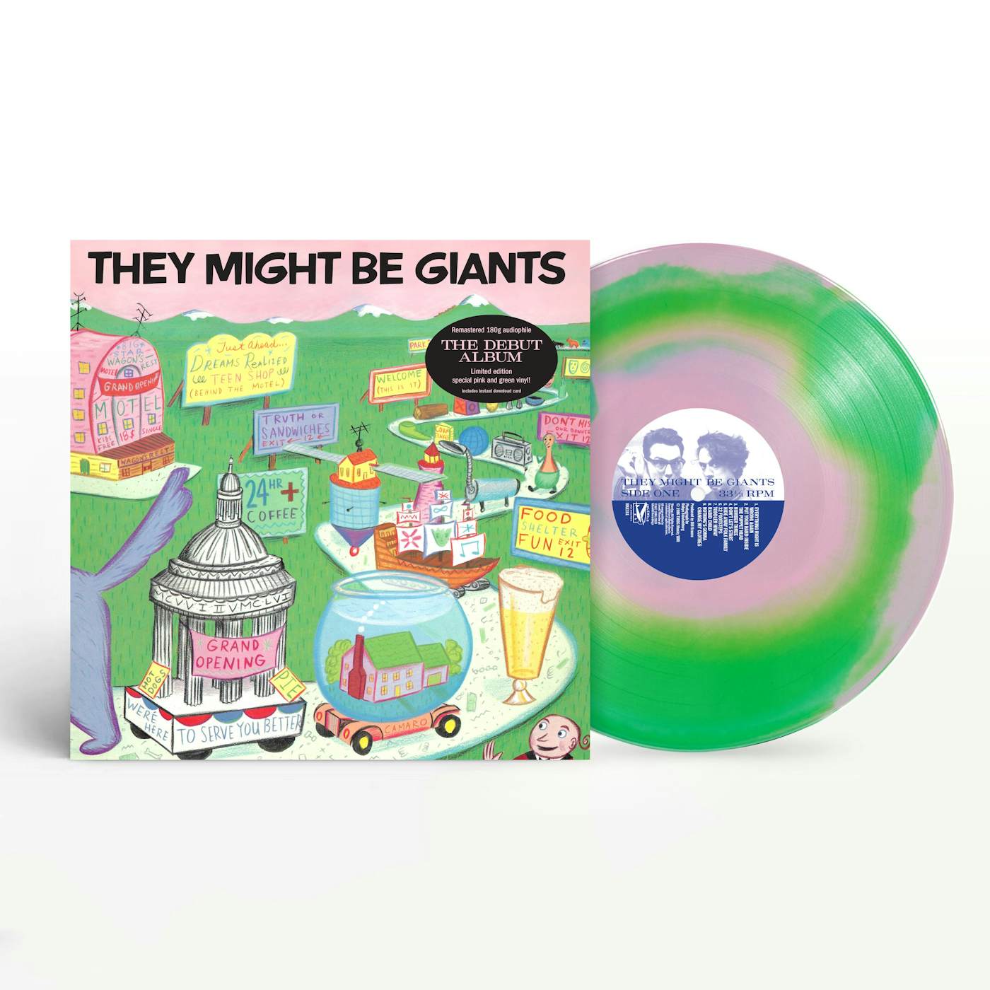 They Might Be Giants First Album Re-Issue Pink and Green 180g Vinyl