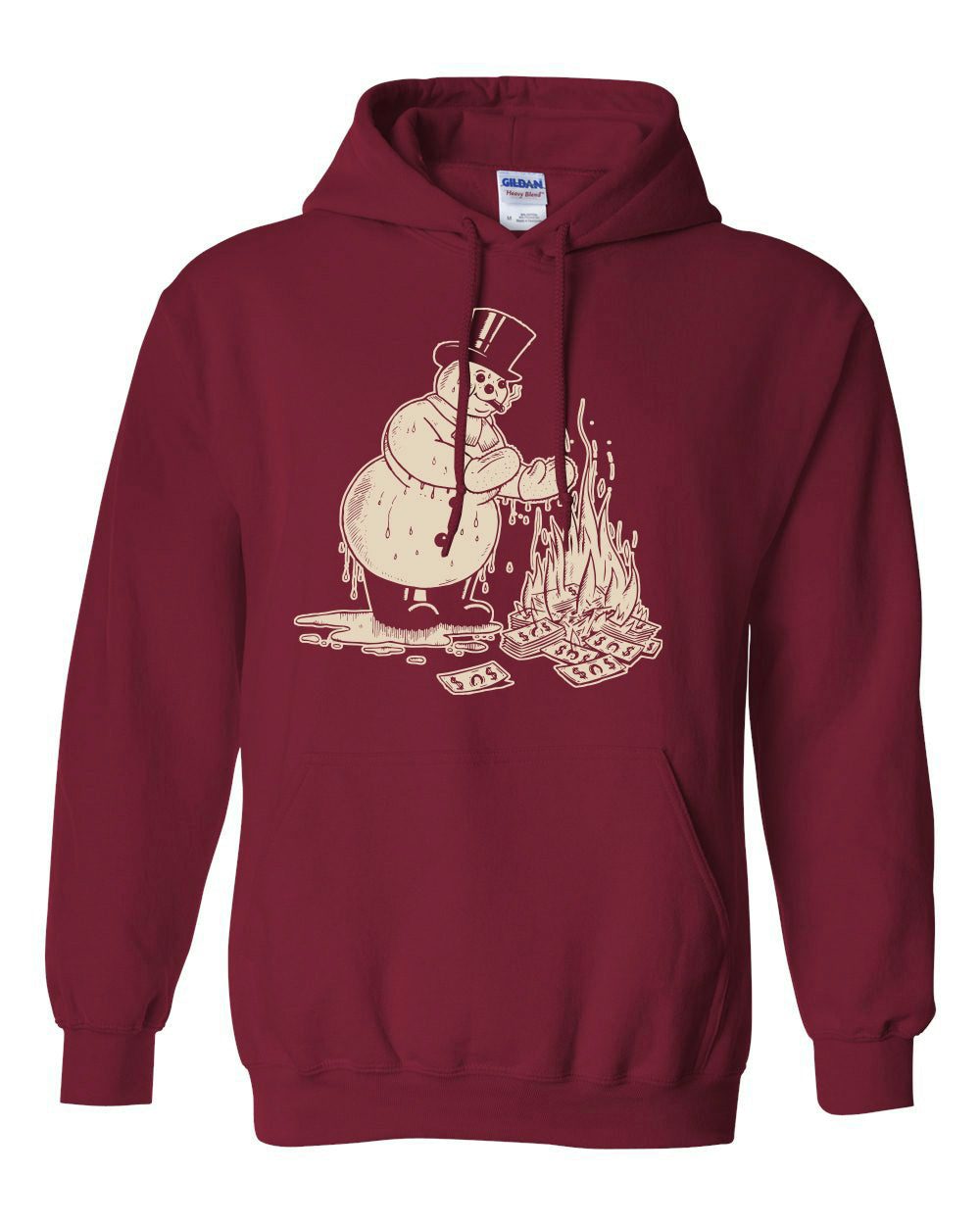 They Might Be Giants Snowman Hoodie on Cardinal Red (Unisex