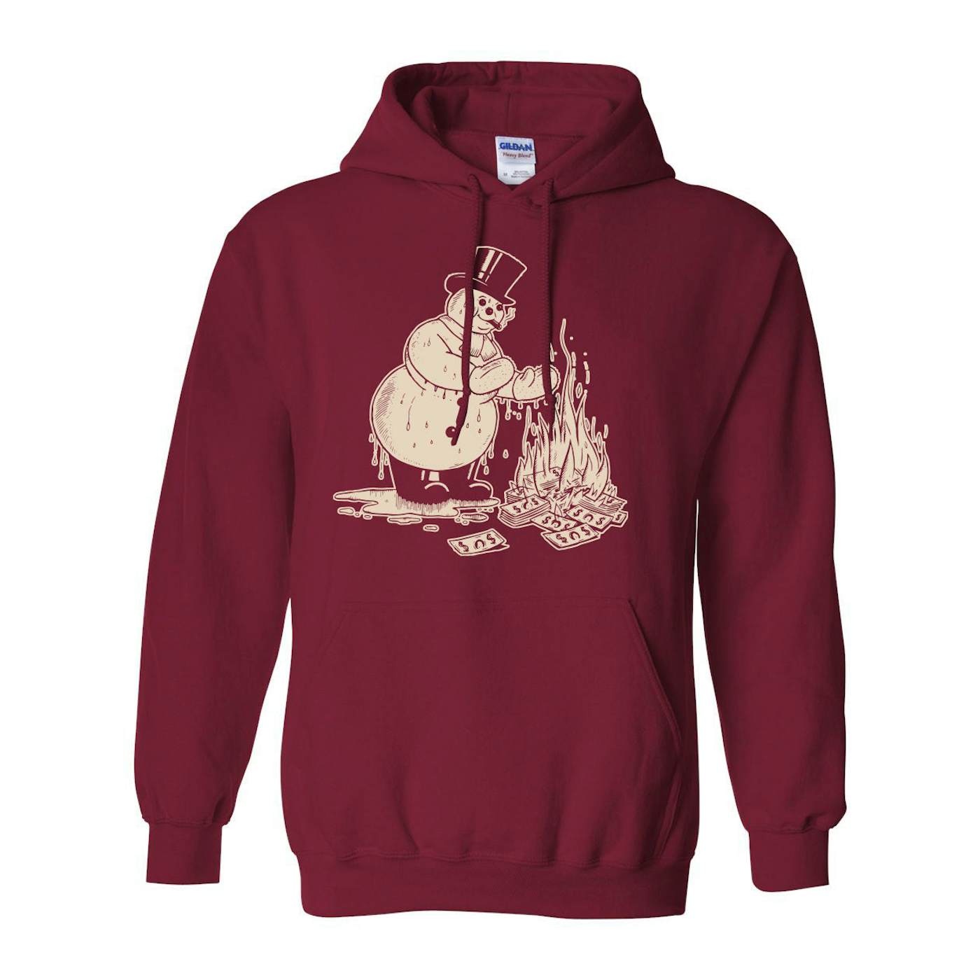 They Might Be Giants Snowman Hoodie on Cardinal Red (Unisex)