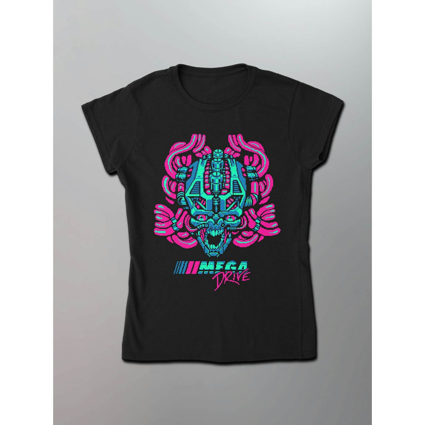 Mega Drive - Pixel Skull Women's Shirt [Pink]