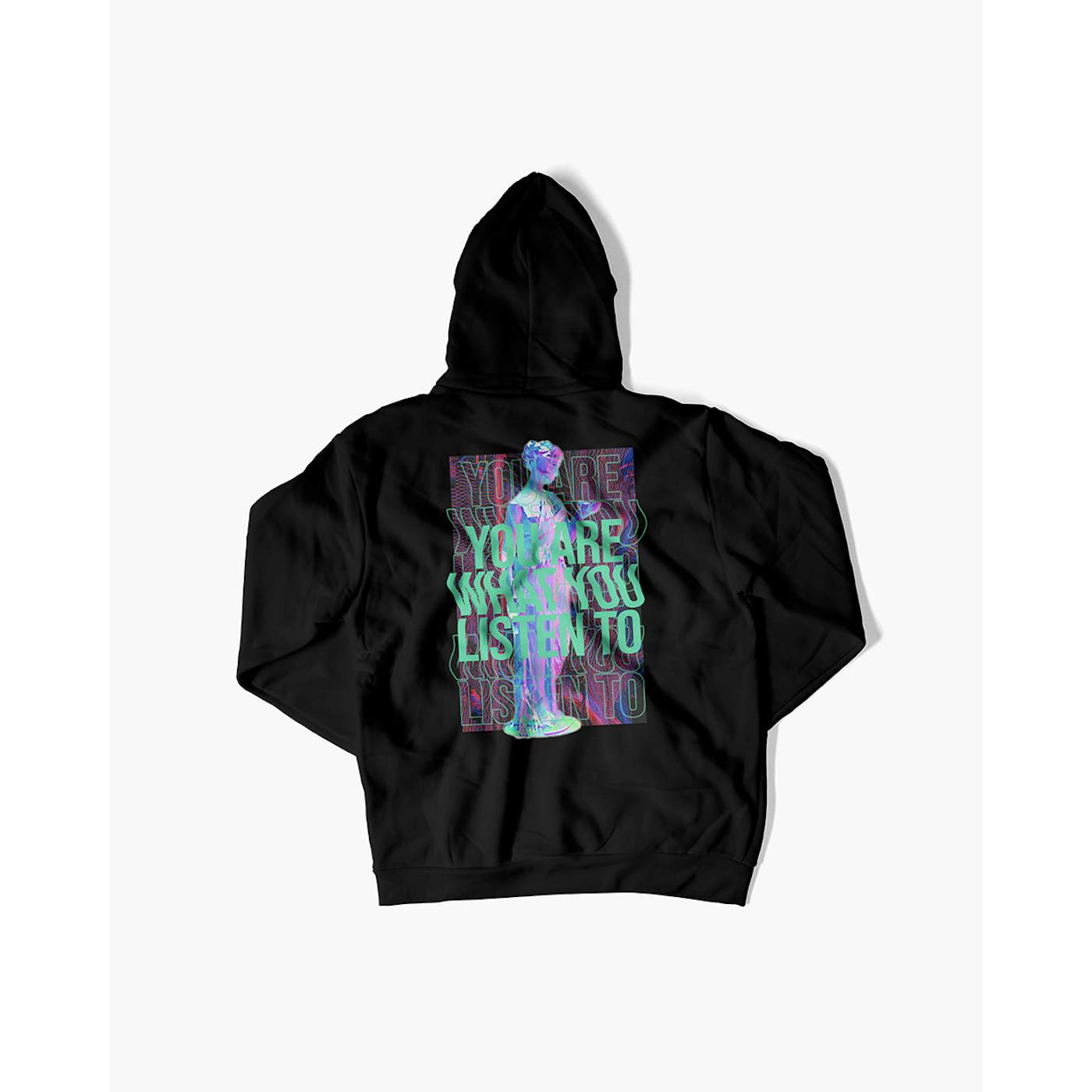 Rave Clothing You are what you listen to Hoodie in schwarz
