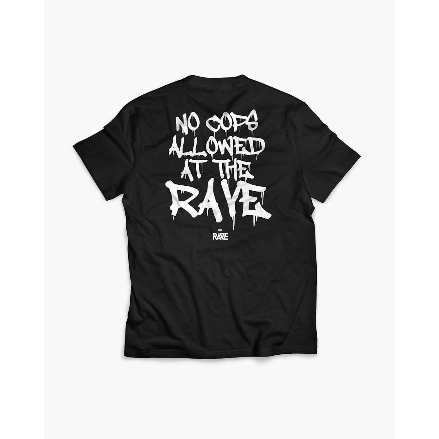 Rave Clothing Rave Is Not A Crime T-Shirt in schwarz