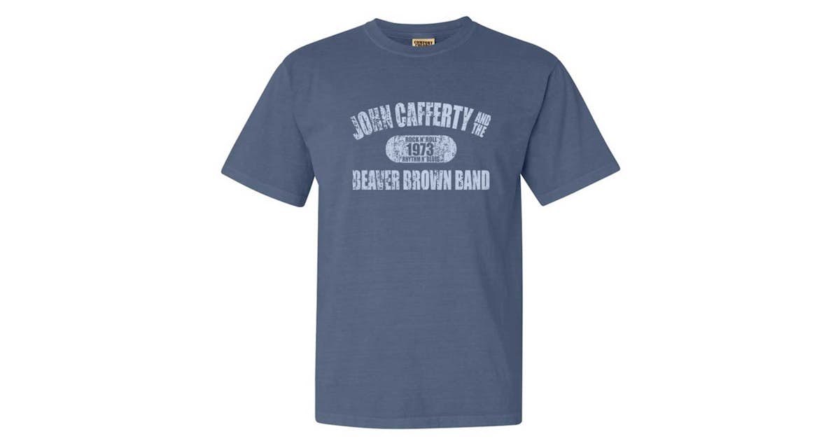John Cafferty Distressed 1973 Logo Blue T-Shirt