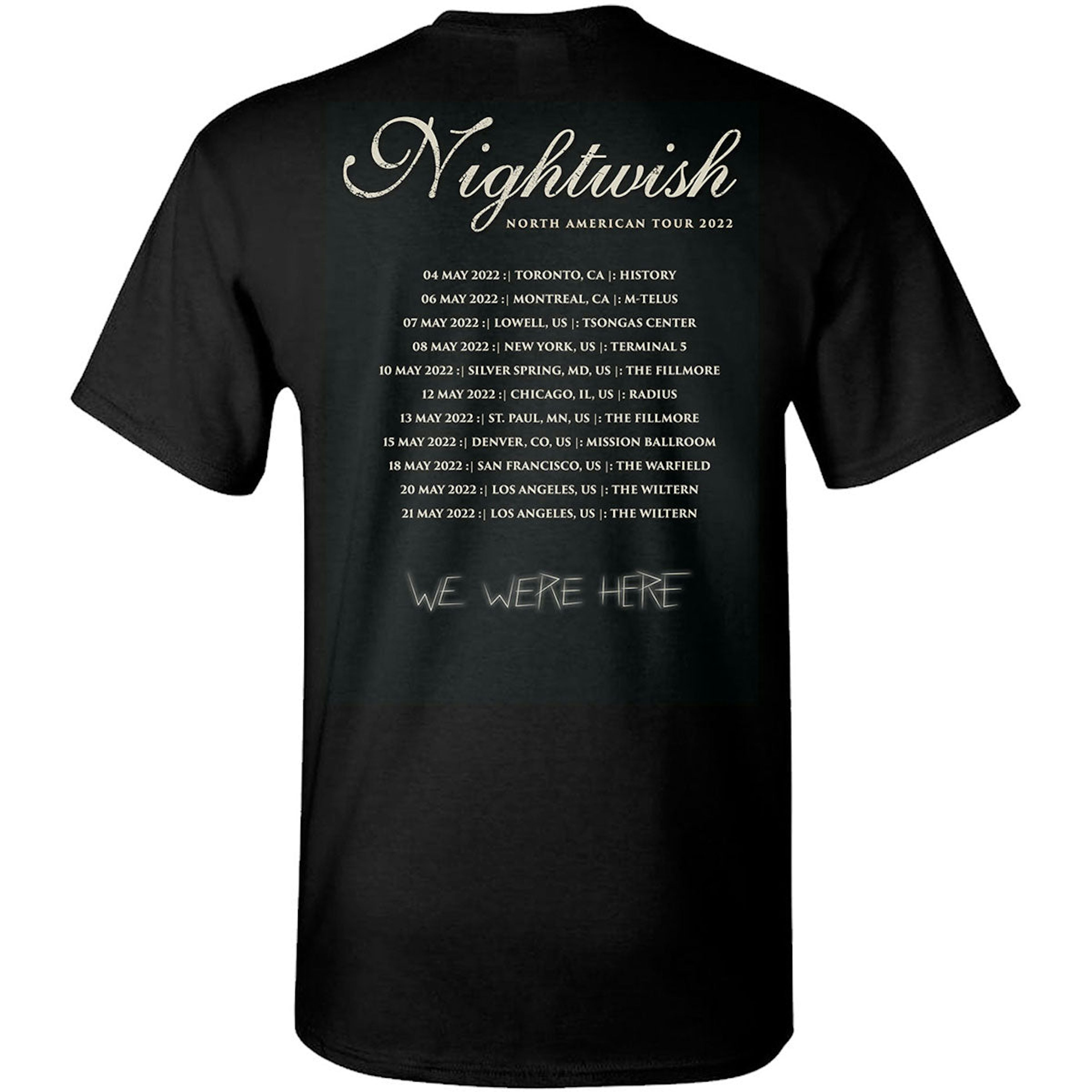 nightwish tour shirt 2022