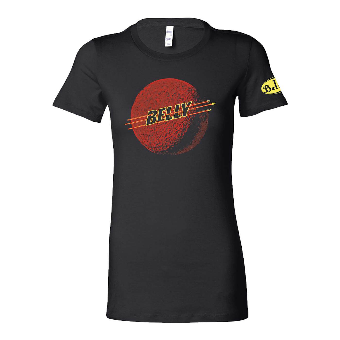 Belly Low Red Moon Ladies T-Shirt - Black