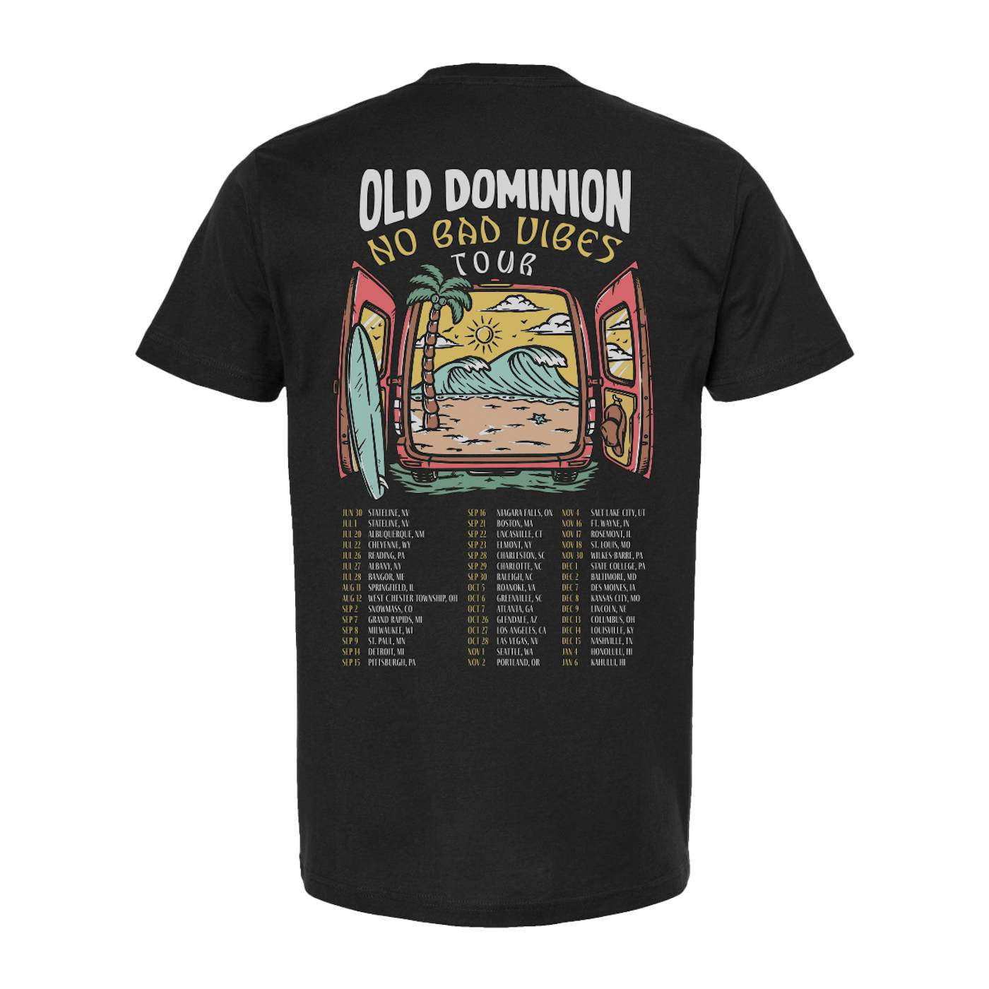 Old Dominion 2023 No Bad Vibes Tour Shirt