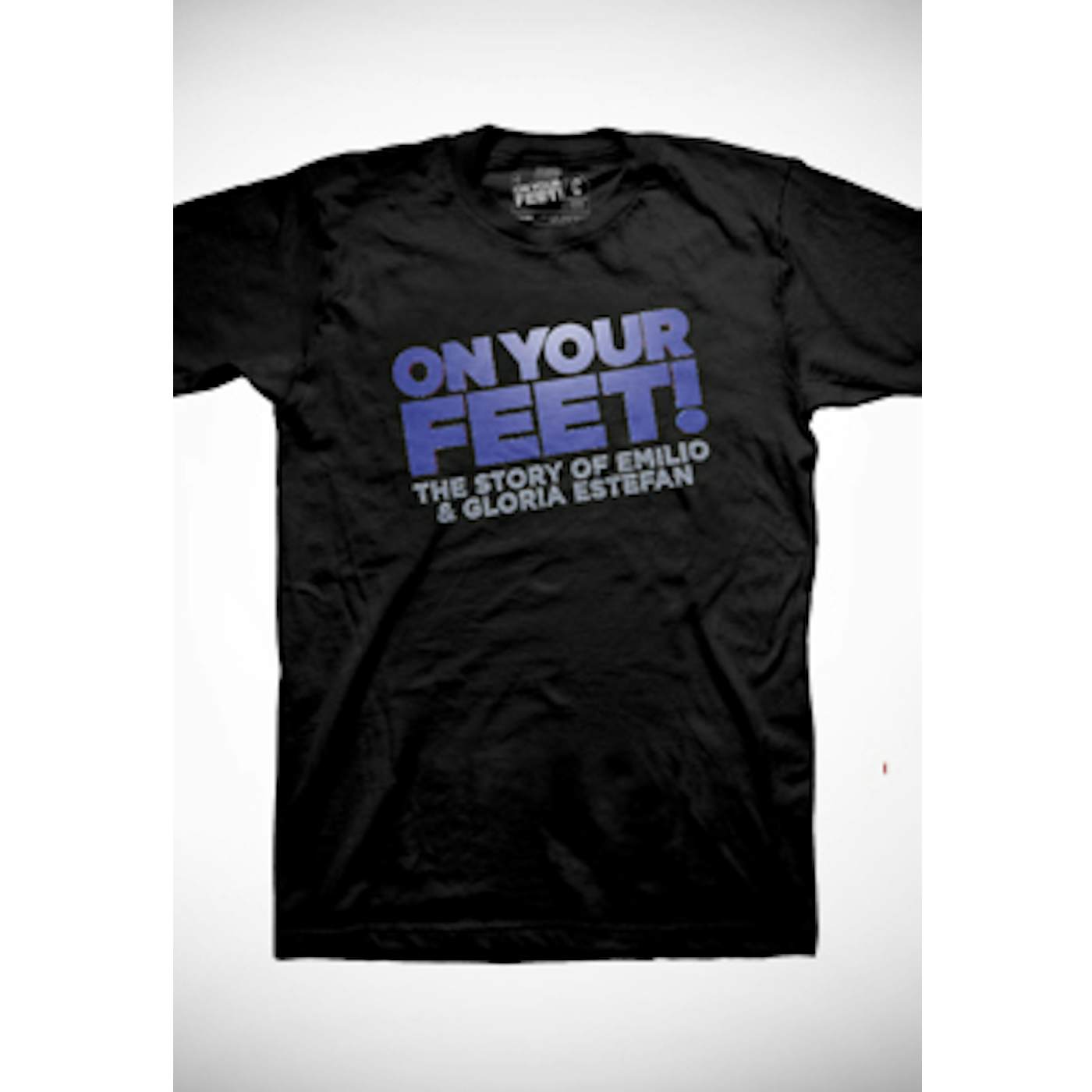 ON YOUR FEET: THE STORY OF EMILIO & GLORIA On Your Feet Blue Logo On Black T-Shirt