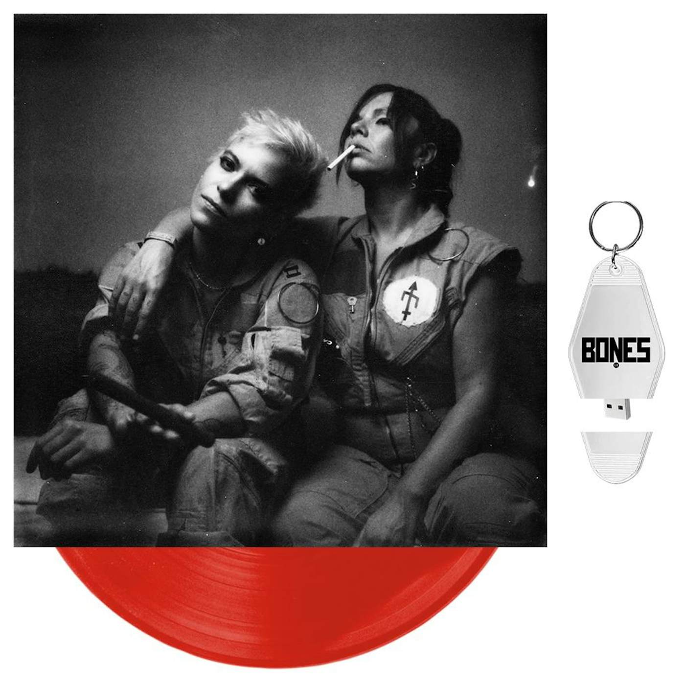BONES UK - 'Unplugged' Opaque Red 10" Vinyl + USB Motel Keychain