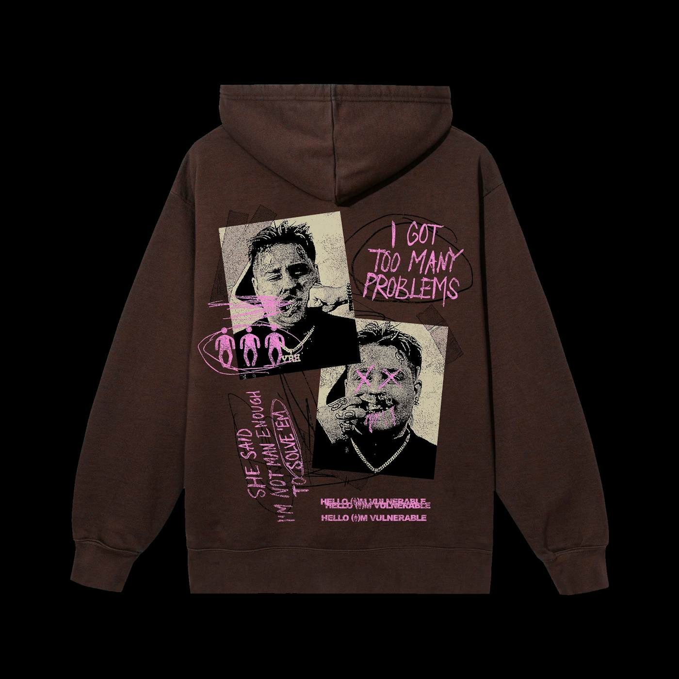 Fat Nick Too Many Problems Brown Hoodie