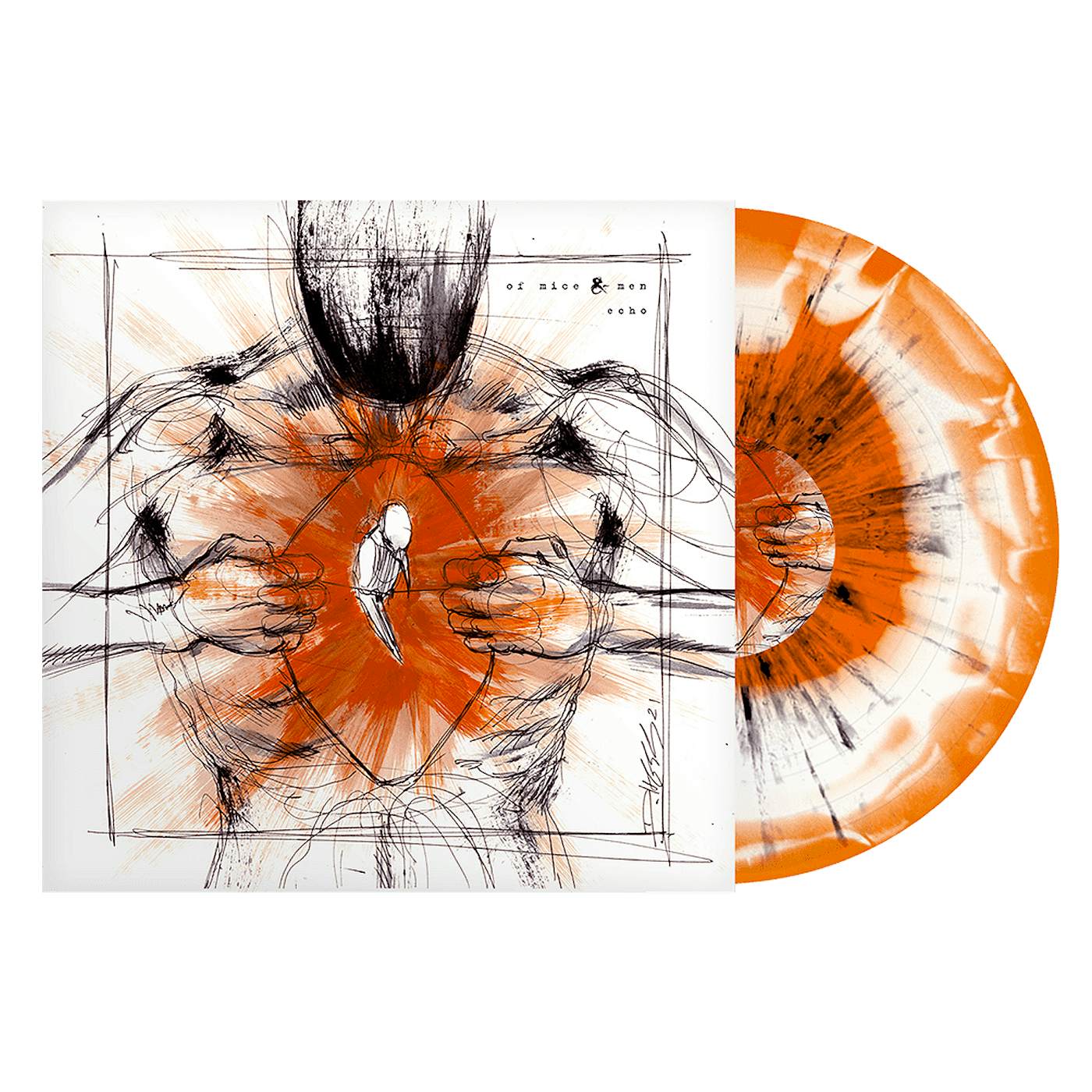 Of Mice & Men - 'Echo' Orange & White w/ Black Heavy Splatter Vinyl LP