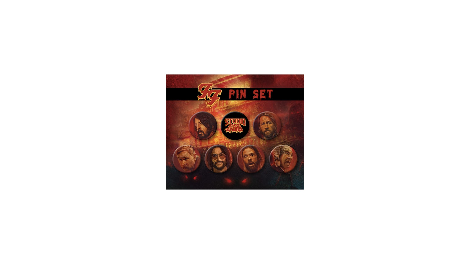 カーキ×インディゴ Foo Fighters/STUDIO 666 Pin Set フーファイターズ