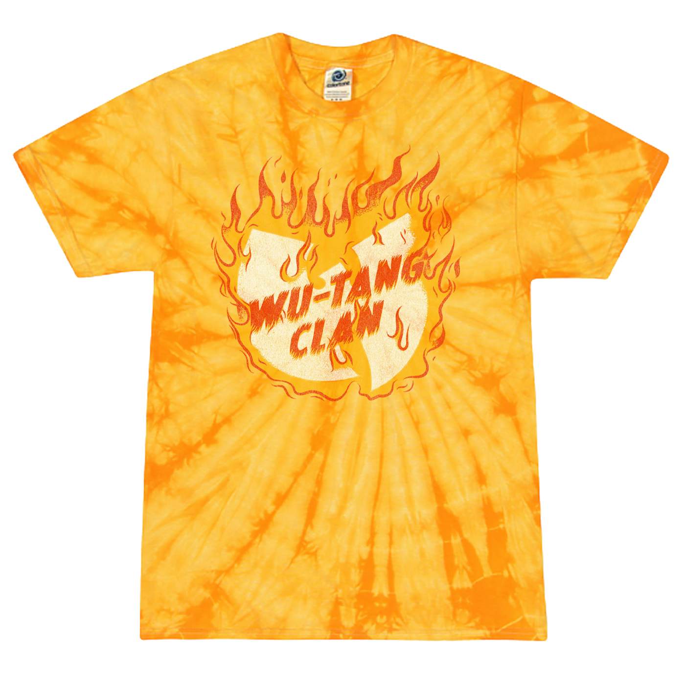 Wu-Tang Clan Flames Logo T-shirt - Gold Tie Dye