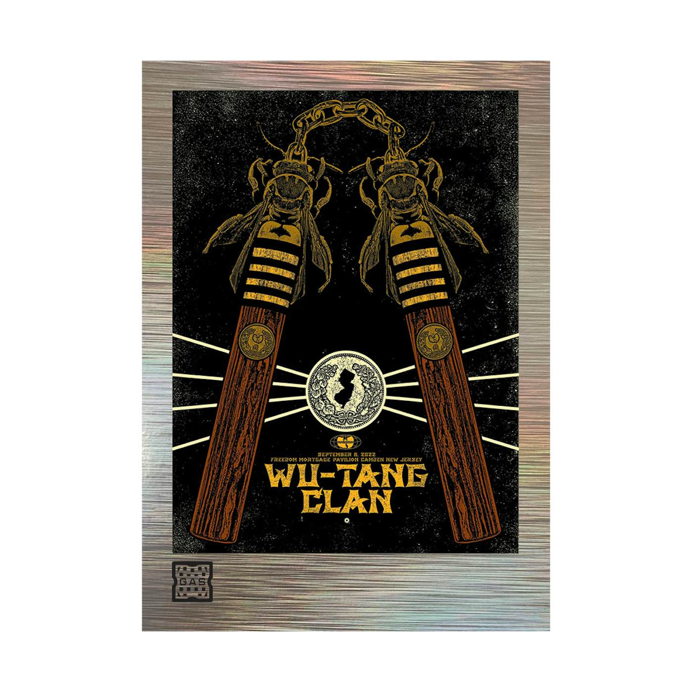 Wu-Tang Clan Limited Edition WuTangClan.com and iconic.collectionzz.com Exclusive Silver Rain Foil with art by Chris Garofolo (Camden, NJ)