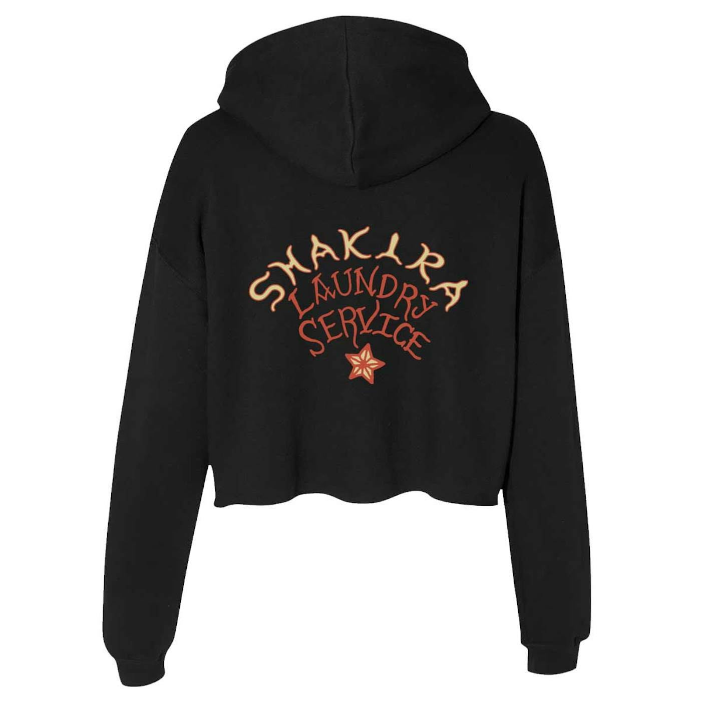 Shakira Laundry Service Logo Ladies Cropped Hoodie - Black