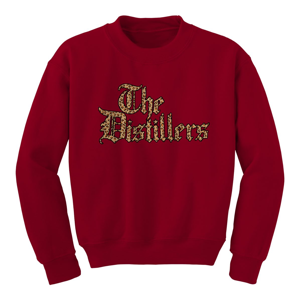 Leopard Logo Red Crewneck Sweatshirt - The Distillers
