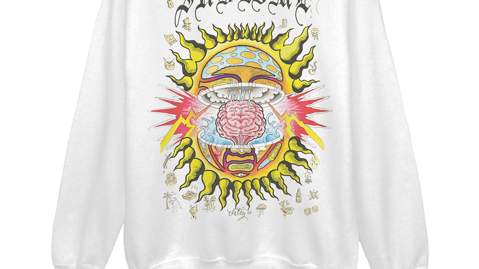 Sublime Mind Blown Sun White Crewneck