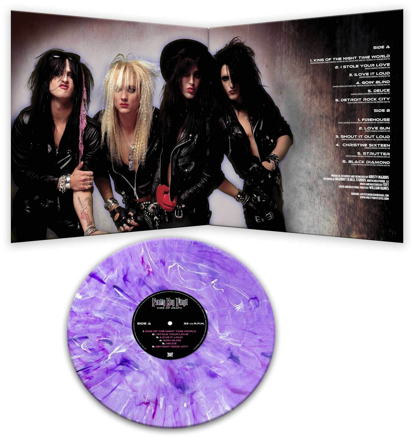 Fast Time 16teen Pussy Blood - Pretty Boy Floyd Kiss Of Death Purple Marble Vinyl Record