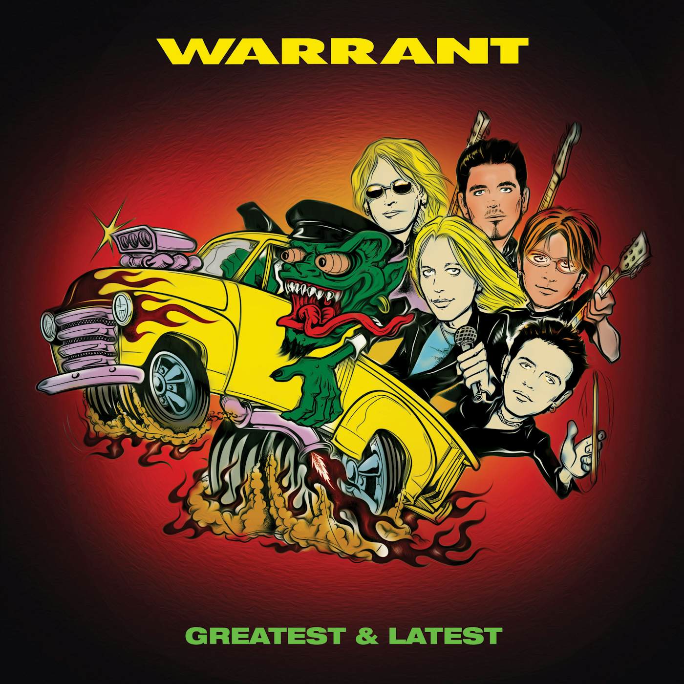 Warrant GREATEST & LATEST (RED & BLACK SPLATTER VINYL) Vinyl Record