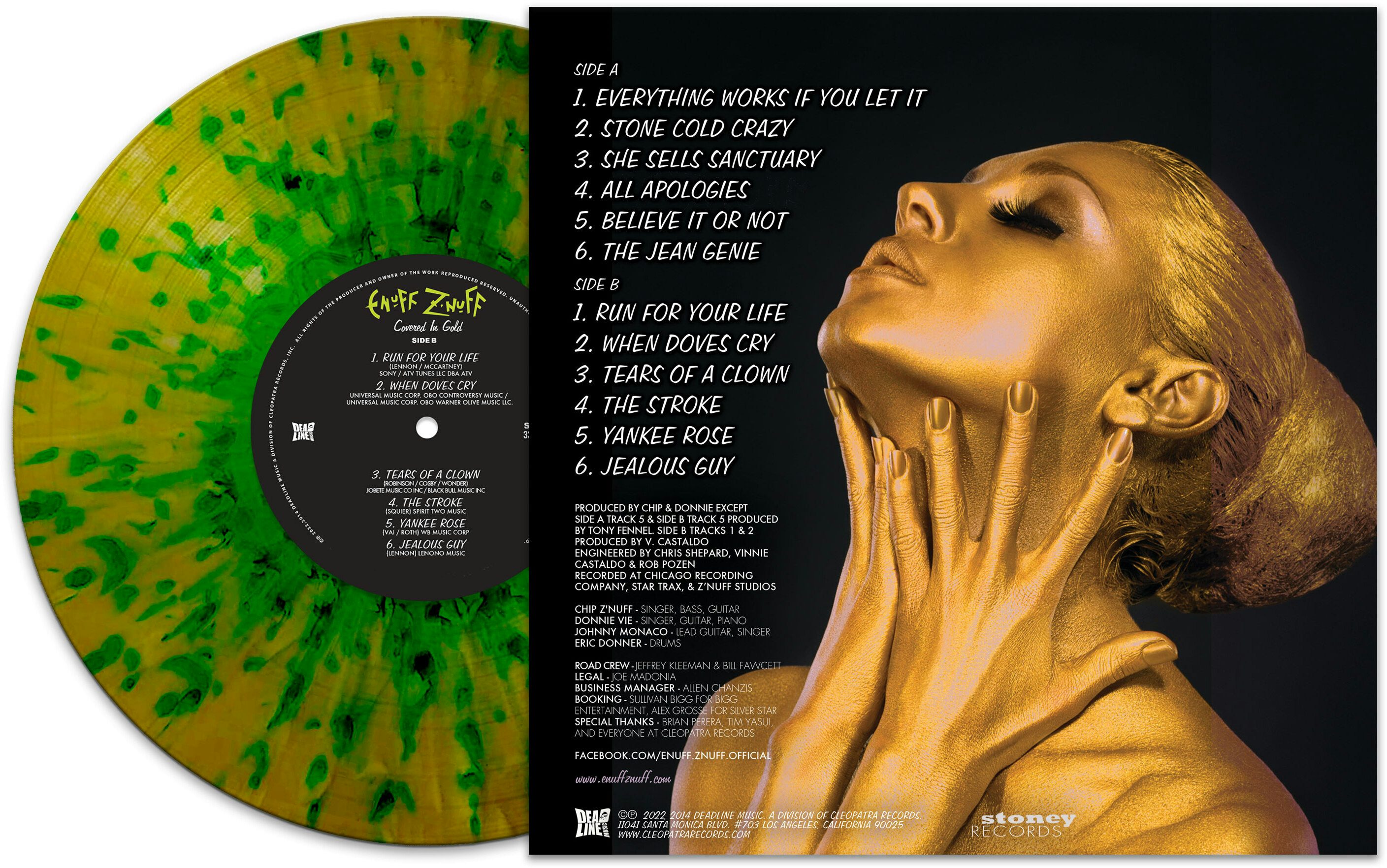 Enuff Z'Nuff Covered In Gold Green/Gold Splatter Vinyl Record