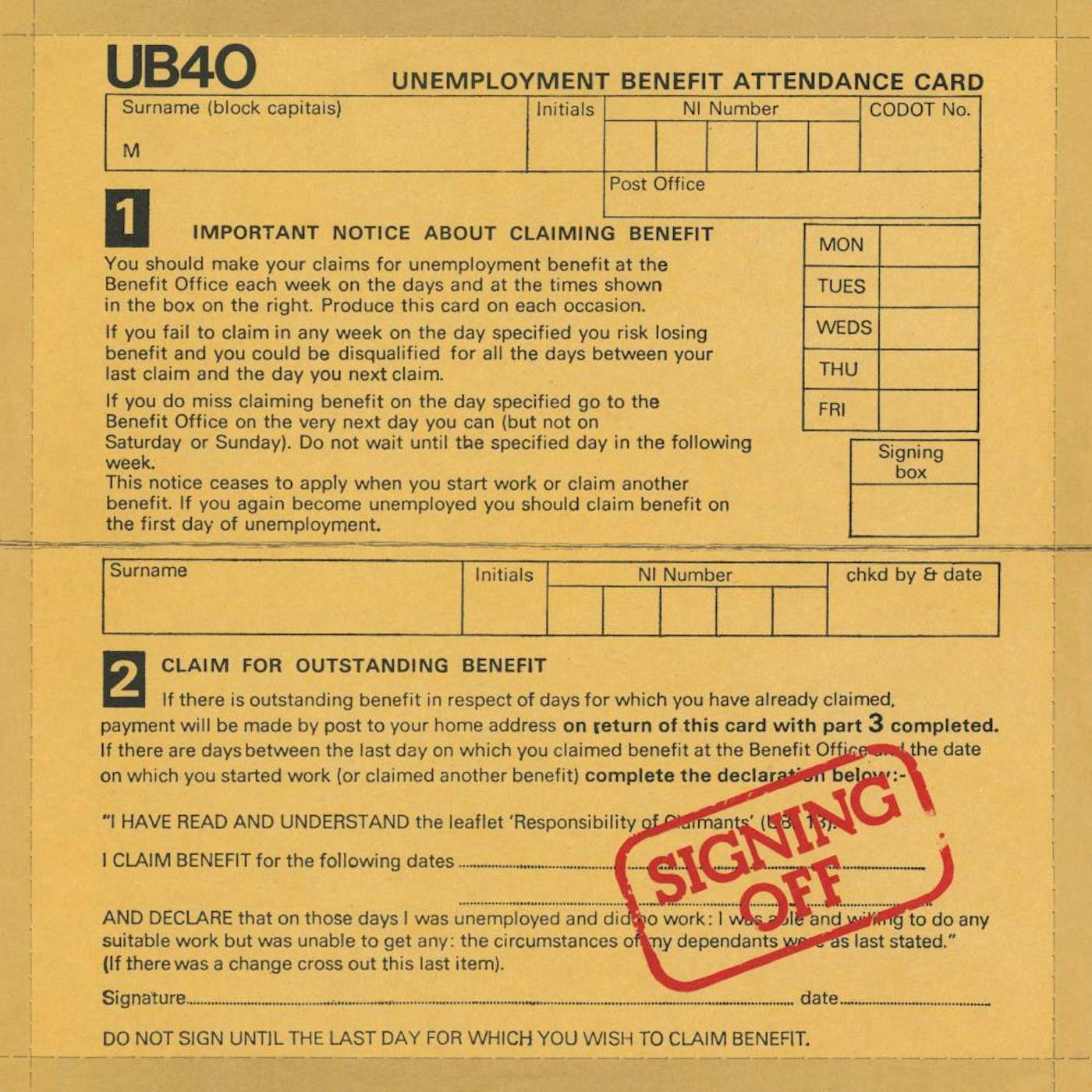 UB40 SIGNING OFF (TRANSLUCENT RED VINYL/2LP) Vinyl Record